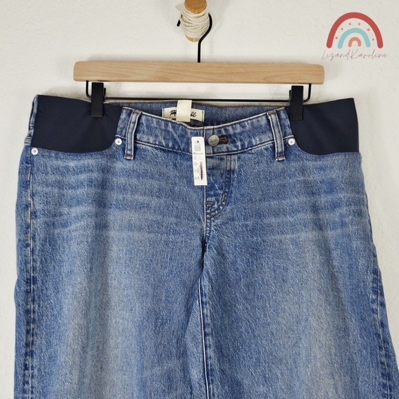 New! Madewell The Maternity Side Panel Perfect Vintage Wide Leg Jean Enmore Wash - Picture 4 of 11